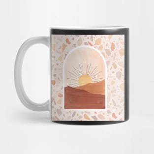 Boho landscape in the arch and terrazzo Mug